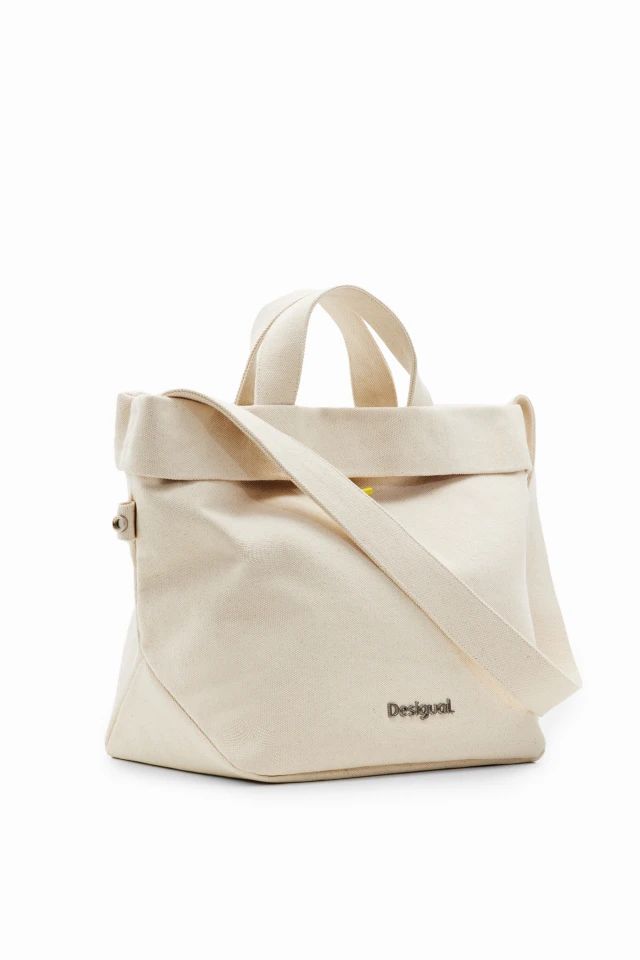 Desigual Bag_Textus Lituania Reversible Γυναικεία Τσάντα Εκρού