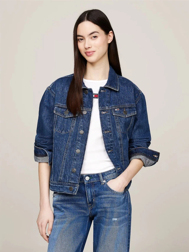 Tommy Hilfiger Mom Cls Jacket Γυναικείο Μπουφάν Τζιν
