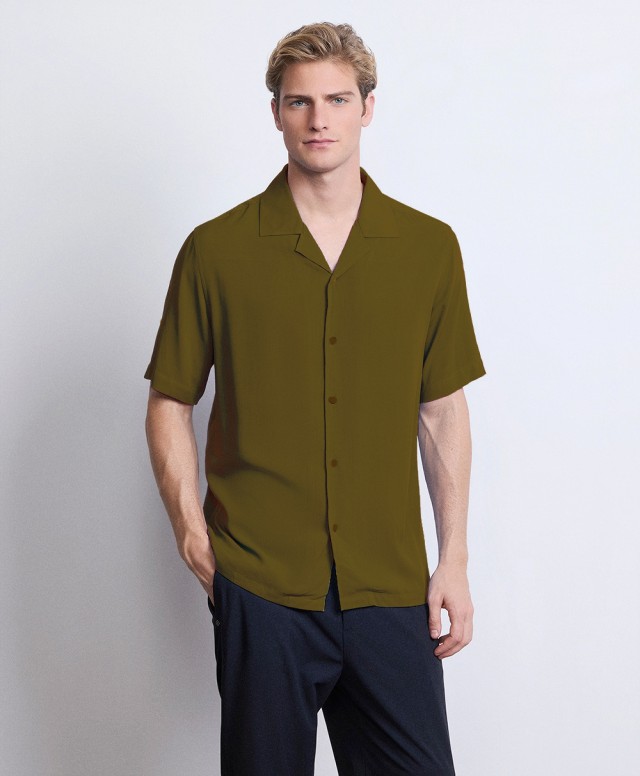 MarkUp  Camicia M/M Over Viscosa Ανδρικό Πουκάμισο Καφε