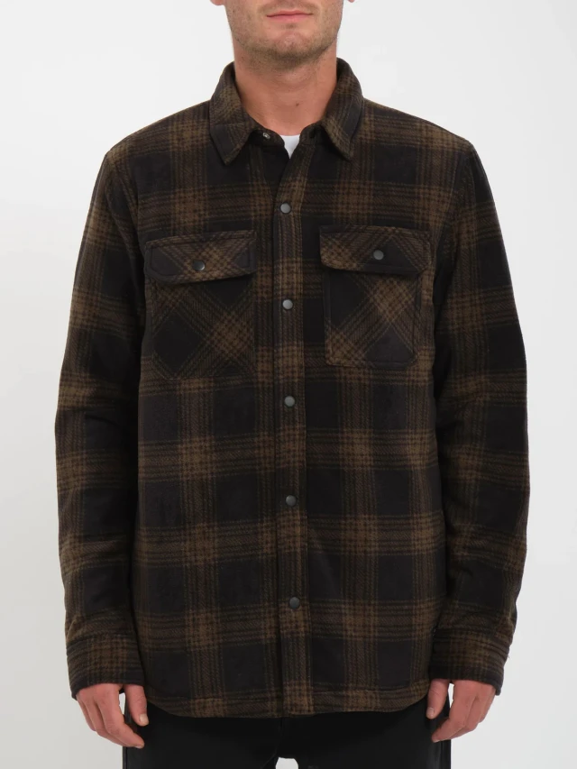 Volcom Ho Bowered Fleece Ls Ανδρικό Πουκάμισο Fleece Χακι