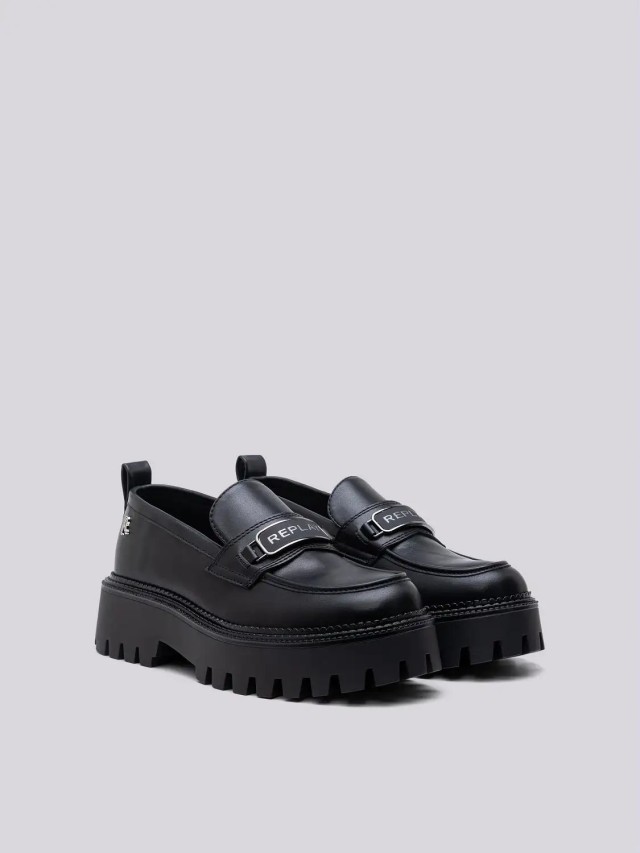 Replay Γυναικεία Loafers Μαύρα