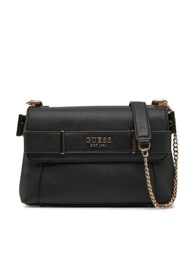 Guess Anadela Convertible Xbody Flap Γυναικεία Τσάντα Μαύρη