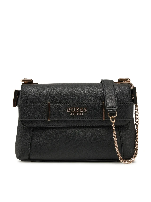 Guess Anadela Convertible Xbody Flap Γυναικεία Τσάντα Μαύρη