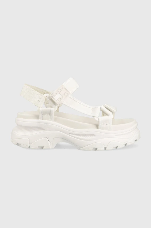 Tommy Hilfiger Webbing Hyrbid Sandal Γυναικεία Πέδιλα Λευκά