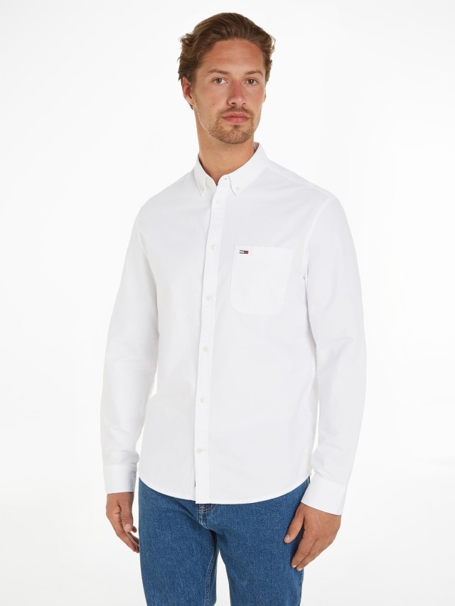 Tommy Hilfiger Tjm Reg Oxford Shirt Ανδρικό Πουκάμισο Λευκό