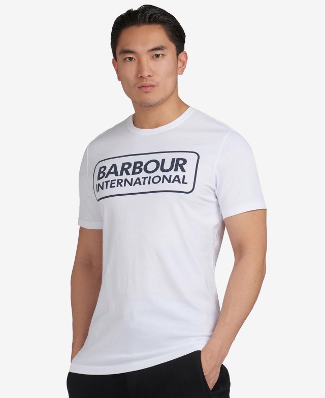 Barbour B.intl Essential Large Logo Tee Ανδρικη Μπλουζα Λευκη