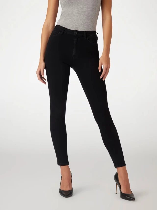 Guess 1981 Skinny Γυναικειο Παντελονι Τζiν Μαυρο