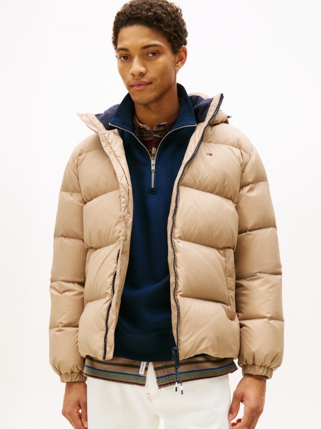 Tommy Hilfiger Tjm Essential Down Jacket Ext Ανδρικό Πουπουλένιο Μπουφάν Μπεζ