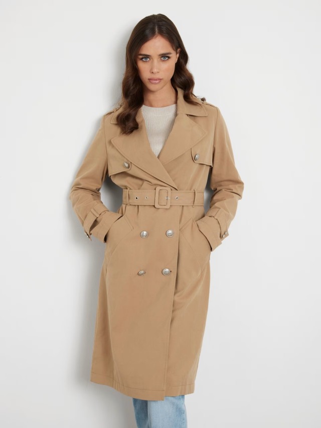 Guess Ls Jade Belted Trench Γυναικεία Καπαρντίνα Μπεζ