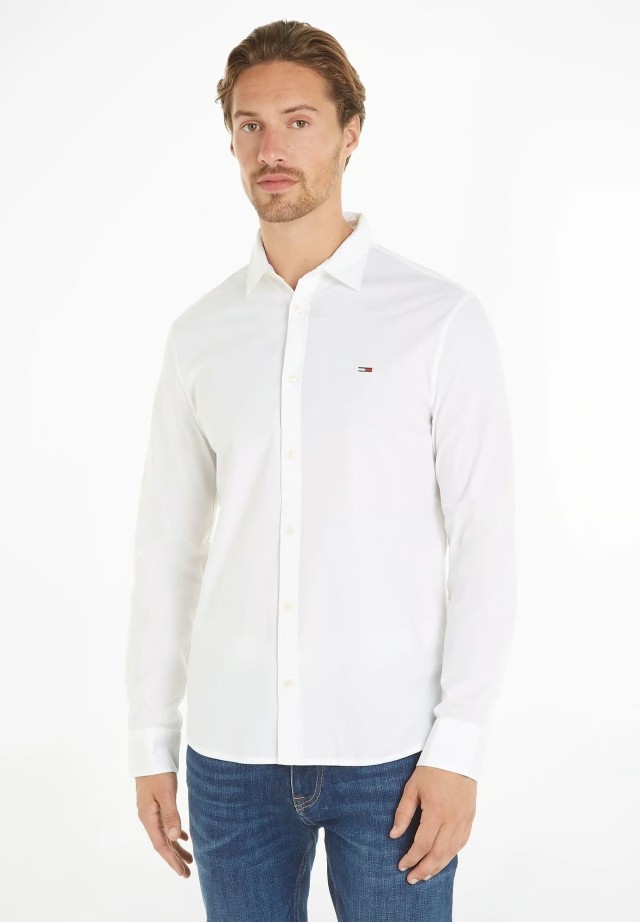 Tommy Hilfiger Tjm Entry Slim Poplin Shirt Ανδρικό Πουκάμισο Λευκό