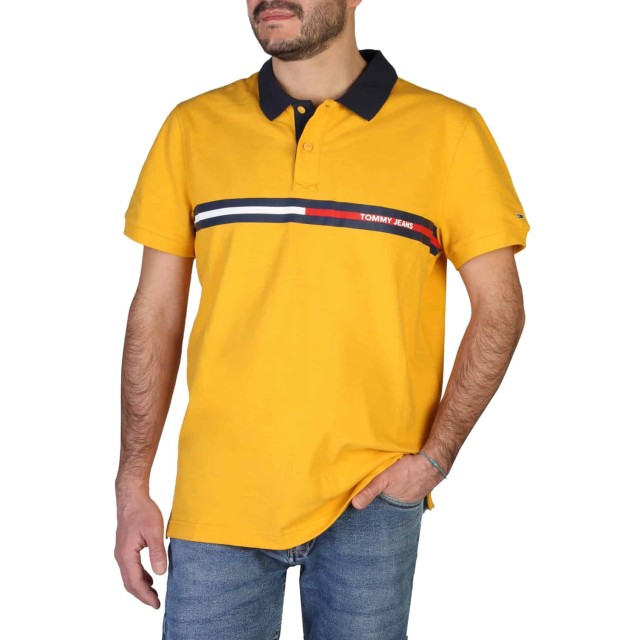 Tommy Hilfiger Tjm Reg Chest Flag Polo Ανδρικη Μπλουζα Κιτρινη