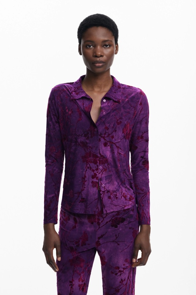 Desigual Ts_Alina Γυναικείο Πουκάμισο Μωβ