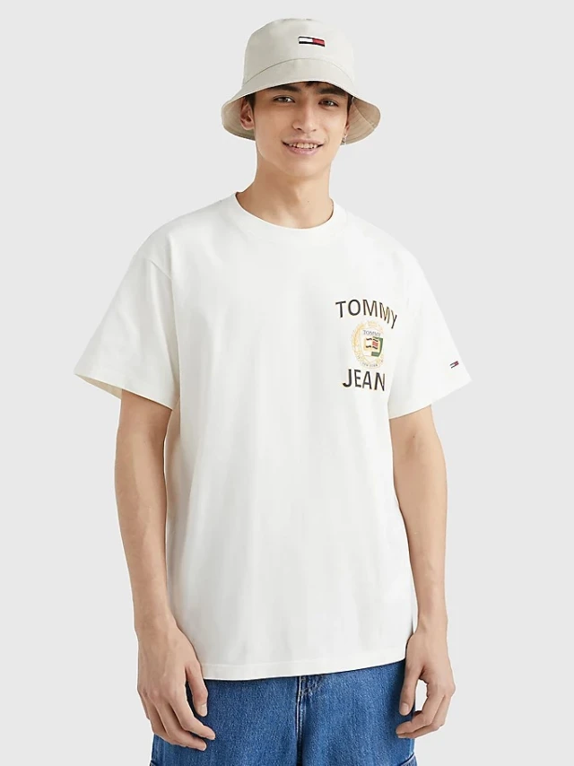 Tommy Hilfiger Tjm Rlx Tj Luxe 1 Tee Ανδρική Μπλούζα Εκρου