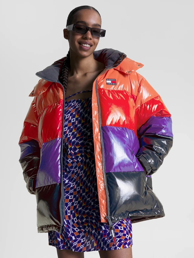 Tommy Hilfiger Tjw Ovr High Gloss Alaska Γυναικείο Μπουφάν Πορτοκαλί