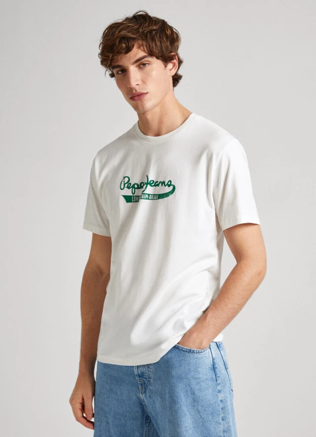 Pepe Jeans E2 Drop 2 Claude Ανδρική Μπλούζα Εκρού