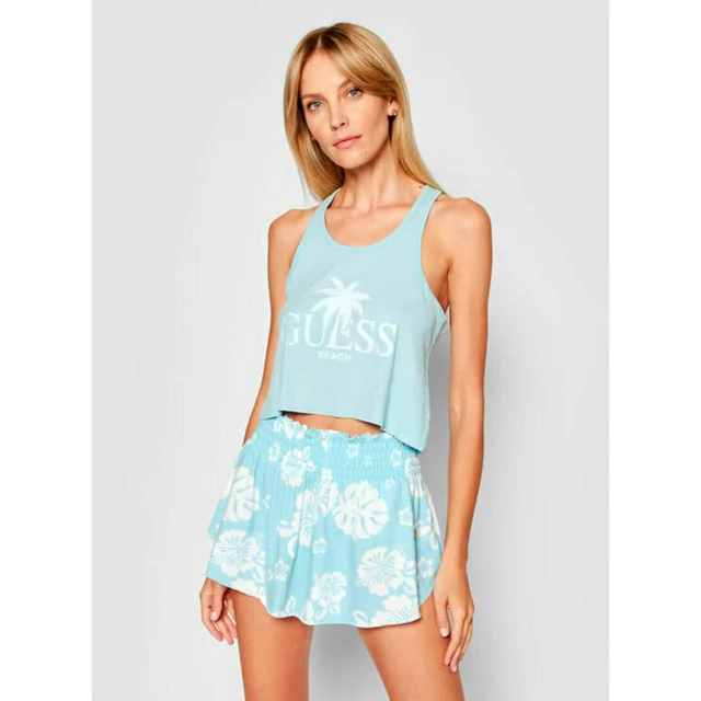 Guess Tank Top Γυναικεια Μπλουζα Μπλε