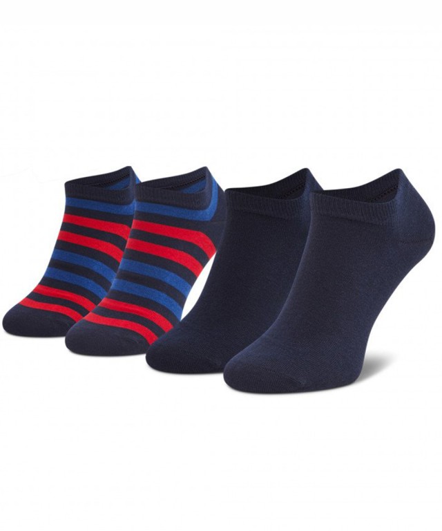 Tommy Hilfiger Th Men Duo Stripe Sneaker 2p Ανδρικές Κάλτσες Μπλε