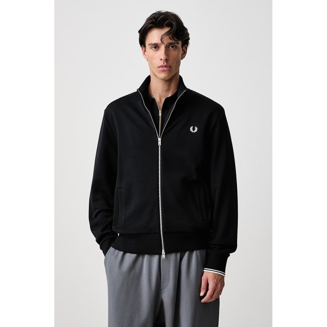 FRED PERRY Ανδρική Ζακέτα Φόρμας Βαμβακερή Μαύρη
