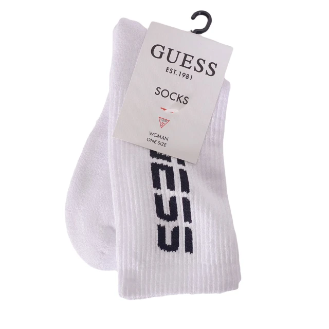 Guess Erin Sport Socks Γυναικειεσ Καλτσεσ Λευκεσ