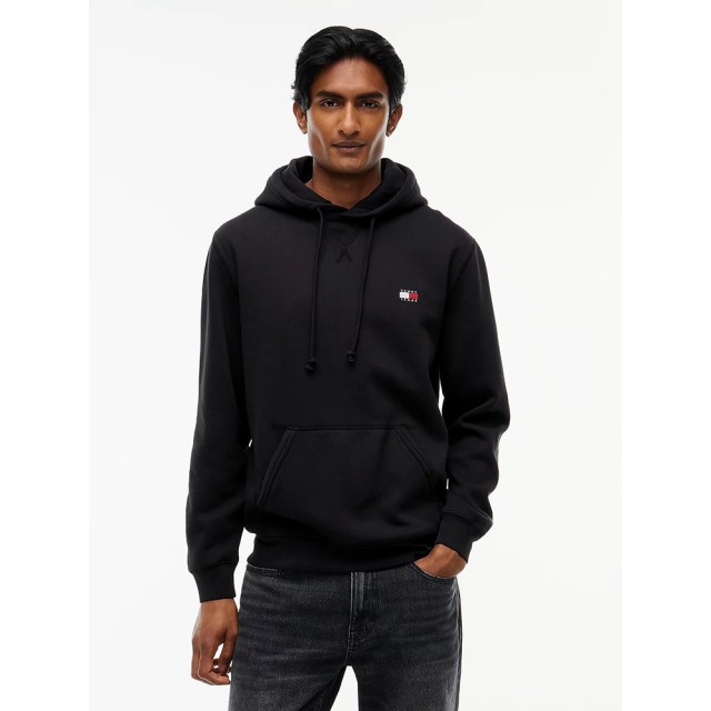 Tommy Hilfiger Tjm Reg Badge Hoodie Ext Ανδρικο Φουτερ Μαύρο