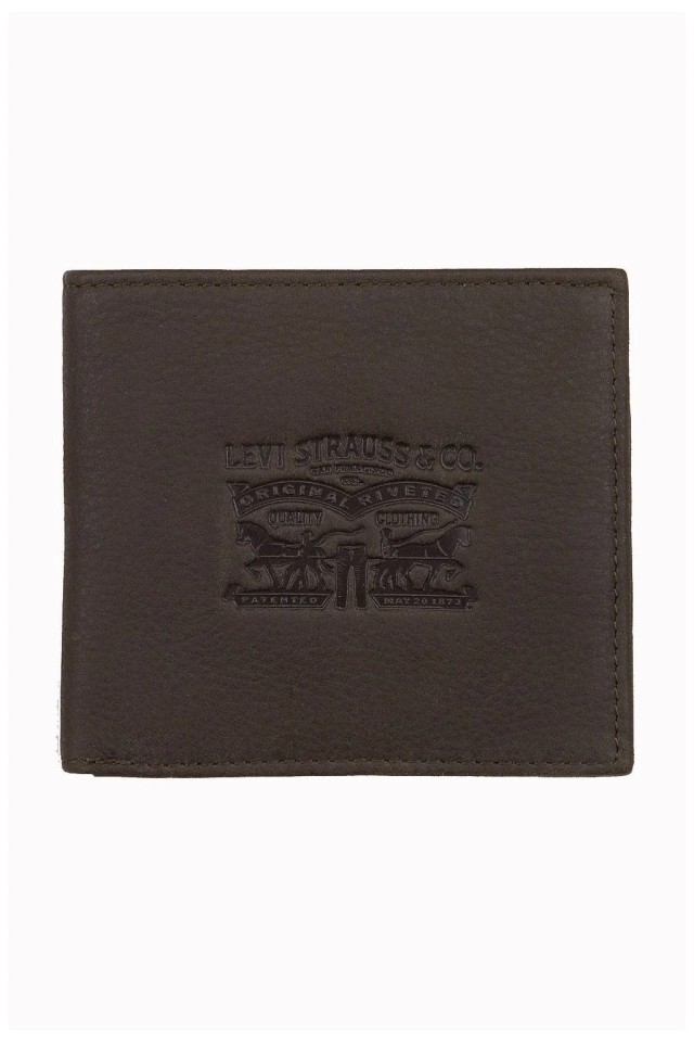 Levis Vintage Two Horse Bifold Coin Wallet Ανδρικό Δερμάτινο Πορτοφόλι Καφέ