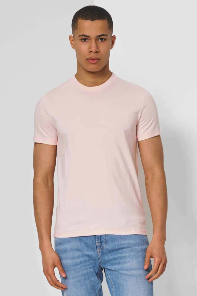 Guess Aidy Cn Ss Tee Ανδρική Μπλούζα Ροζ