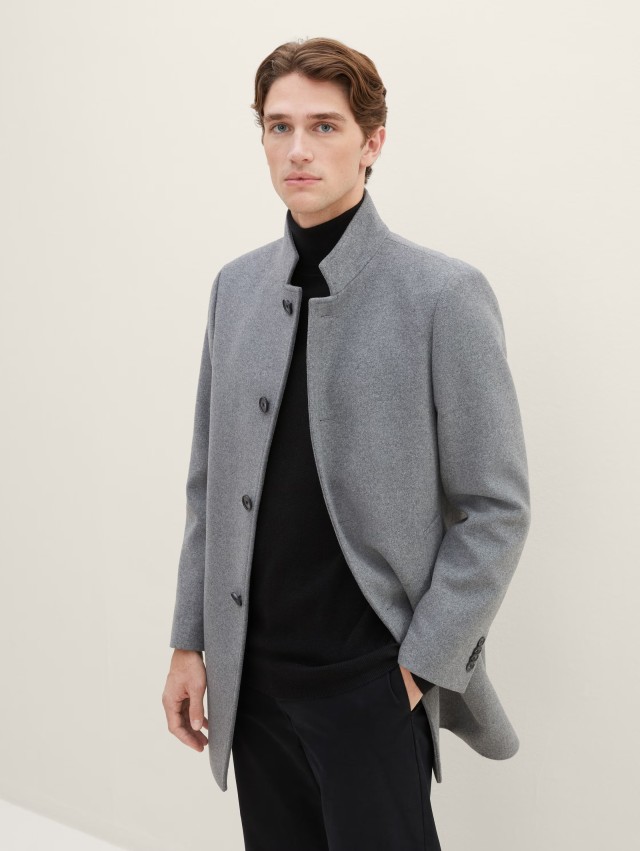 Tom Tailor Button Coat Ανδρικό Παλτό Γκρι