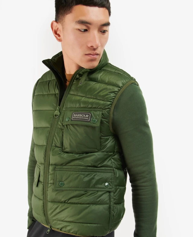 Barbour B.intl Bowsden Gilet Ανδρικο Μπουφαν Χακι
