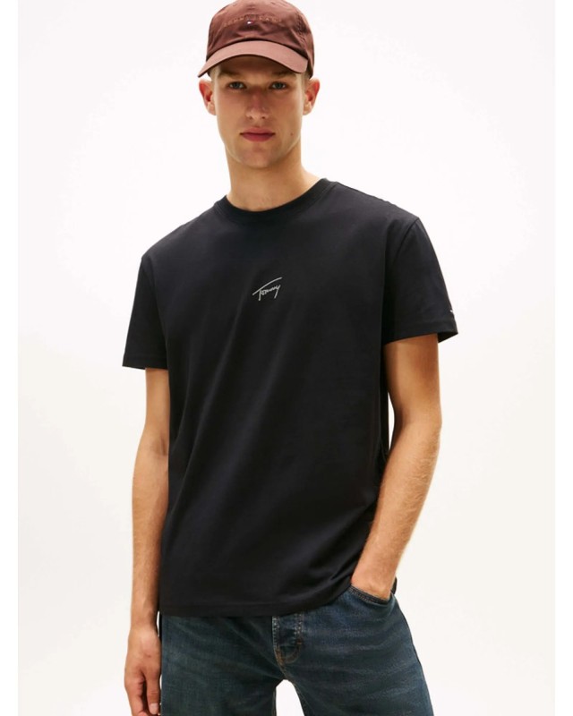 Tommy Hilfiger Tjm Reg Sign City Tee Ext Ανδρική Μπλούζα Μαύρη