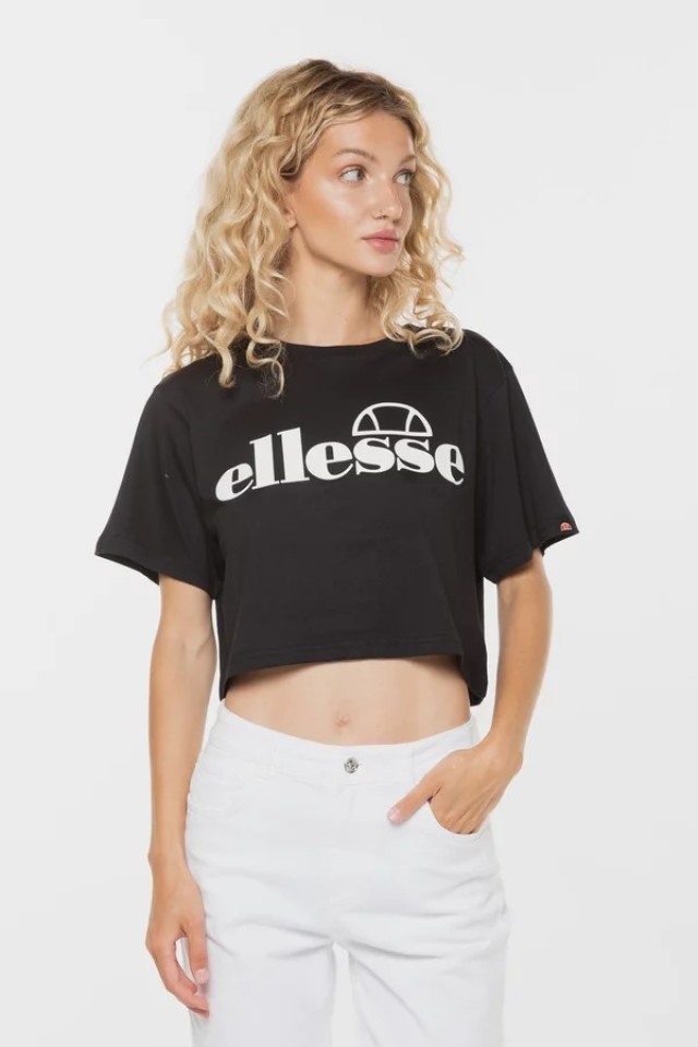 Ellesse Silo Cropped Tee Γυναικεία Μπλούζα Μαύρη