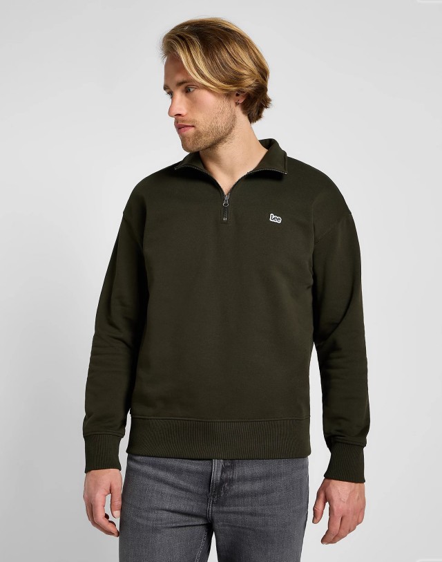 Lee Half Zip Sws Olive Night Ανδρικό Φούτερ Λαδί