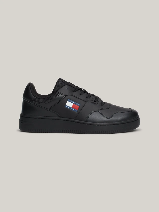Tommy Hilfiger Tjm Retro Basket Ess Ανδρικά Sneakers Μαύρα