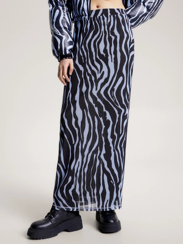 Tommy Hilfiger Tjw Lr Zebra Knit Maxi Skirt Γυναικεία Φούστα Animal Print