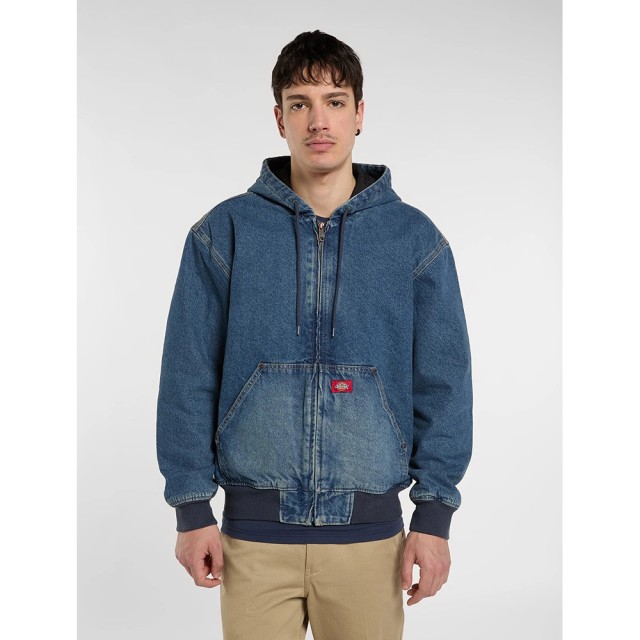 Dickies Hilham Lined Denim Hooded Bomber Ανδρικό Μπουφάν Τζιν με Κουκούλα