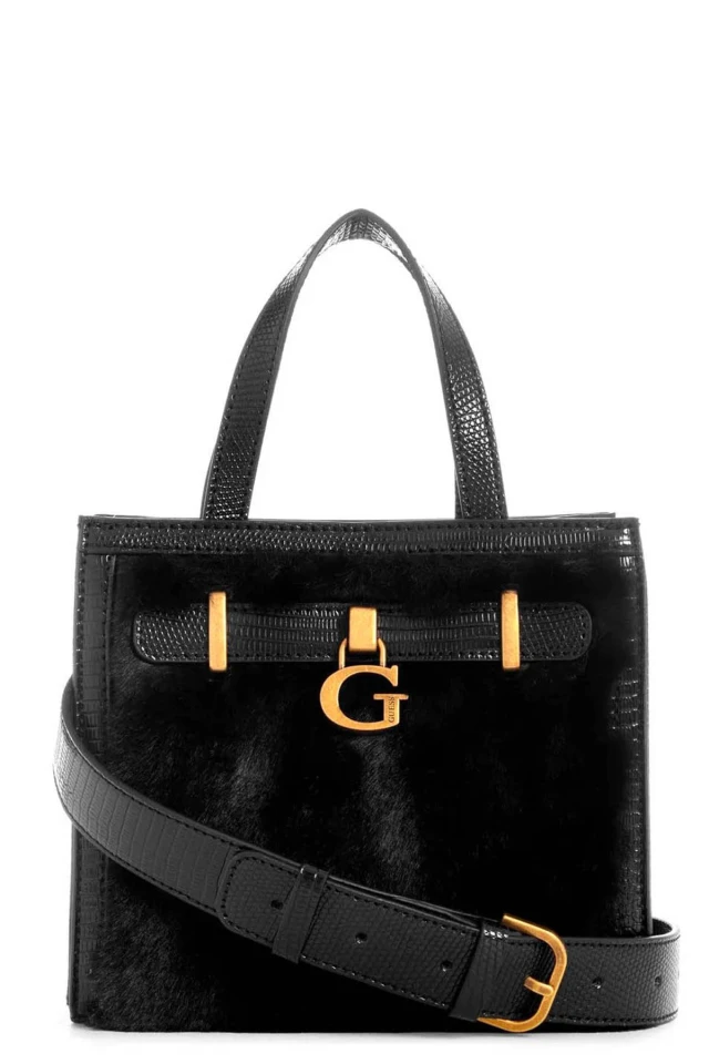 H Guess Bergen 2 Compartment Γυναικεία Τσάντα Μαύρη