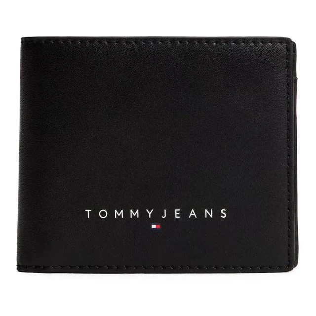 Tommy Hilfiger Tjm Linear Cc & Coin Ανδρικό Πορτοφόλι Μαύρο