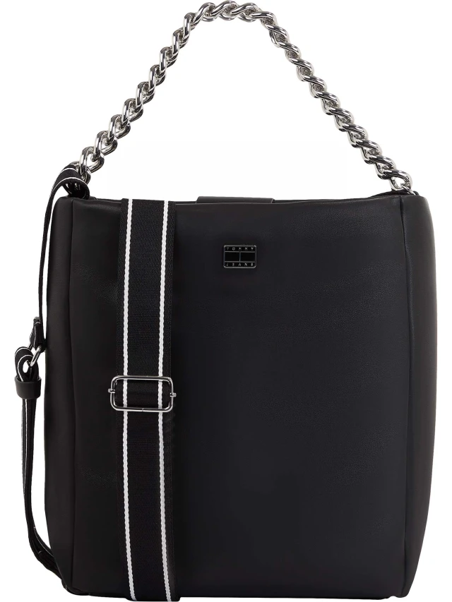 Tommy Hilfiger Tjw City-Wide Tote Γυναικεία Τσάντα Μαύρη