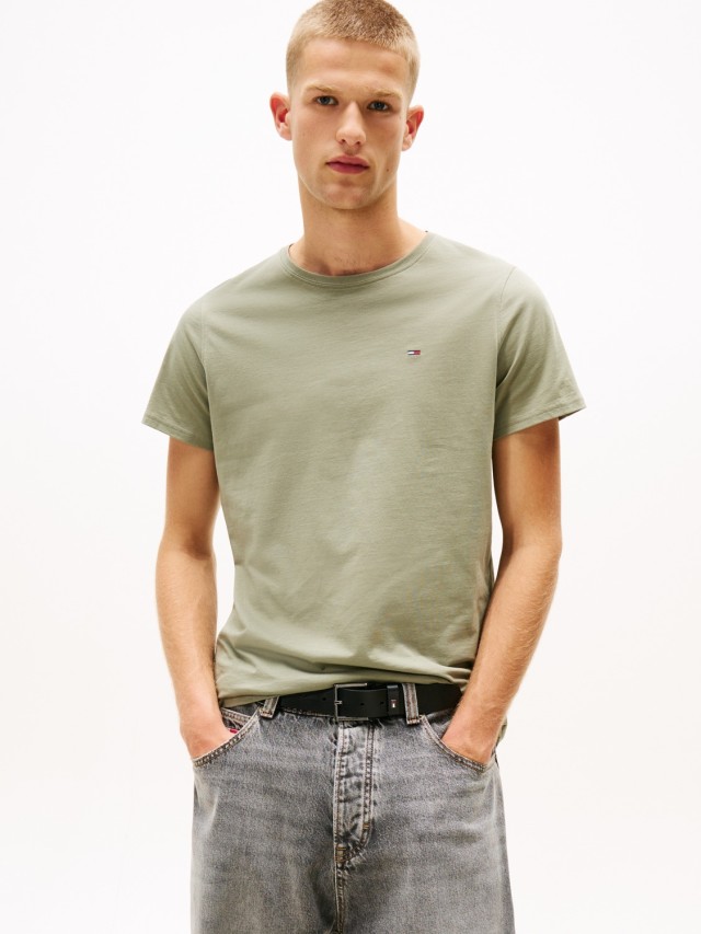 Tommy Hilfiger Tjm Xslim Jersey Tee Ανδρική Μπλούζα Χακί
