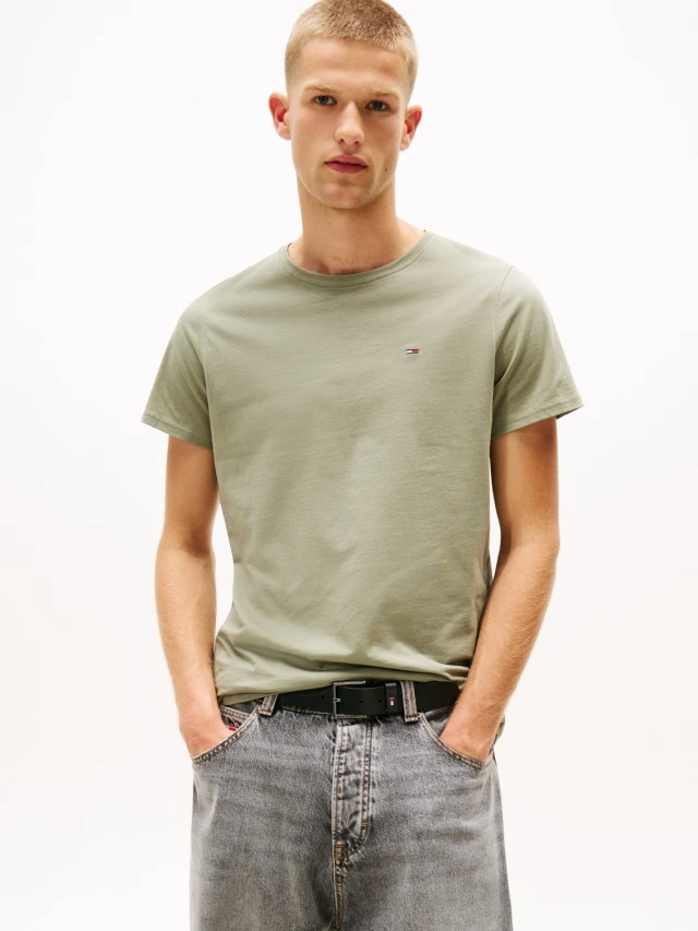 Tommy Hilfiger Tjm Xslim Jersey Tee Ανδρική Μπλούζα Χακί