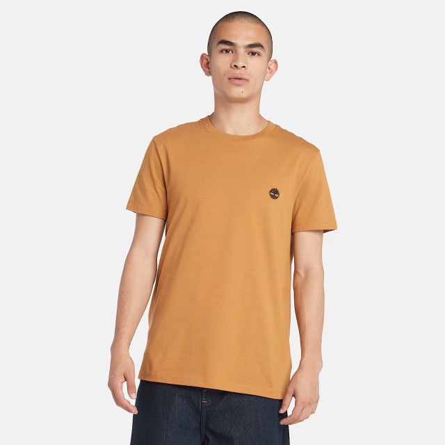 Timberland Dunstan River Short Sleeve Tee Wheat Boot Ανδρική Μπλούζα Μουσταρδί