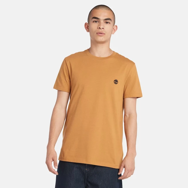 Timberland Dunstan River Short Sleeve Tee Wheat Boot Ανδρική Μπλούζα Μουσταρδί