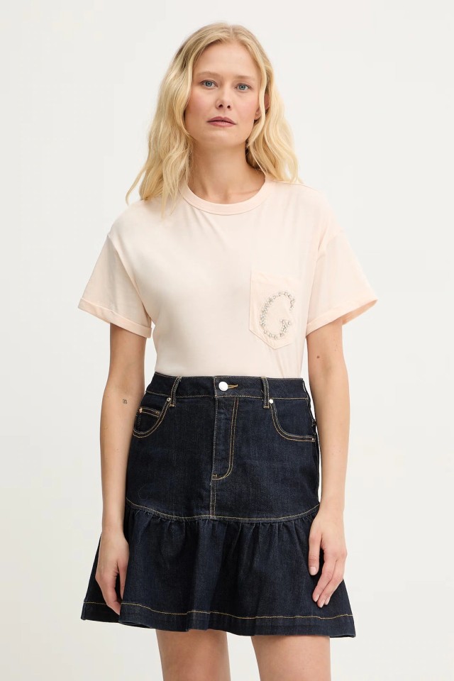 Guess Ss Cn Pocket G Logo Tee Γυναικεία Μπλούζα Σομον