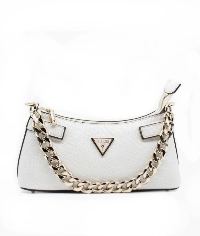 Guess Matilde Crossbody Top Zip Γυναικεία Τσάντα Λευκή