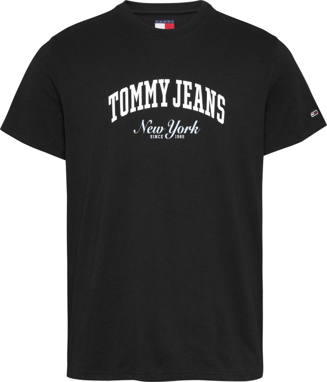 Tommy Hilfiger Tjm Slim Varsity Pop Tee Ext Ανδρική Μπλούζα Μαύρη