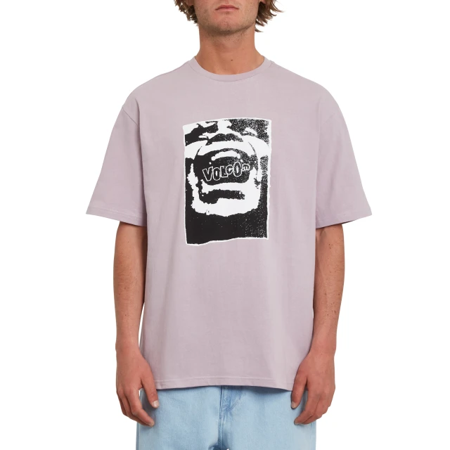 Volcom Yeller Lse Ss Ανδρικη Μπλουζα Λιλα