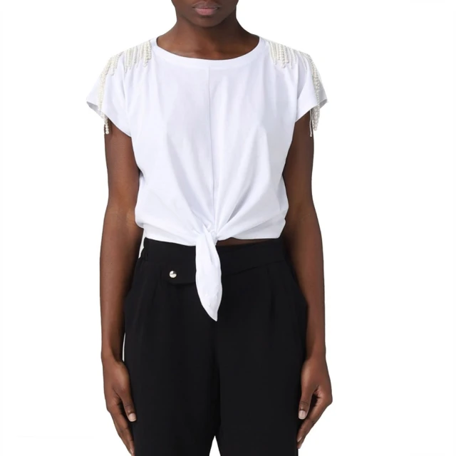 Liu Jo White Wa3j51 T-Shirt Moda M/C Γυναικεία Μπλούζα Λευκή
