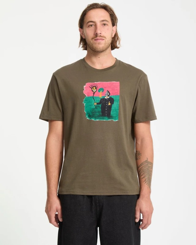 Volcom Issam Bsc Sst Ανδρική Μπλούζα Χακί