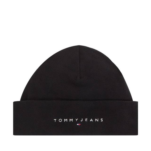 Tommy Hilfiger Tjm Linear Logo Fleece Beanie Σκούφος Μαύρος