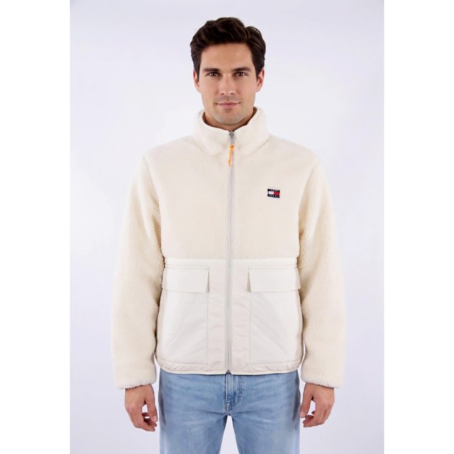 Tommy Hilfiger Tjm Essential Mix Teddy Jacket Ανδρικο Μπουφαν Μπεζ