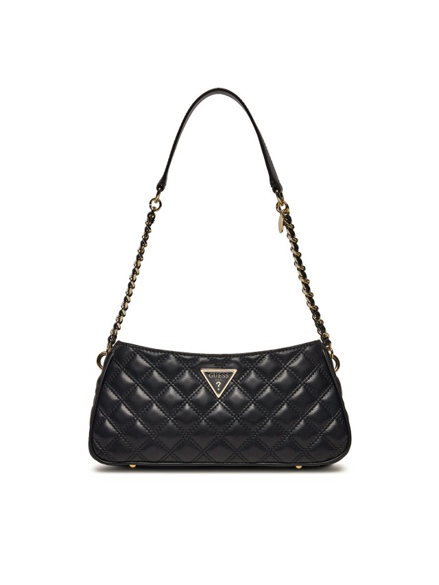 Guess Giully Top Zip Shoulder Bag Γυναικεία Τσάντα Μαύρη